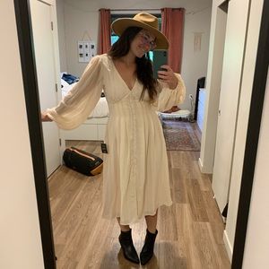 Lulus Cream Midi Dress